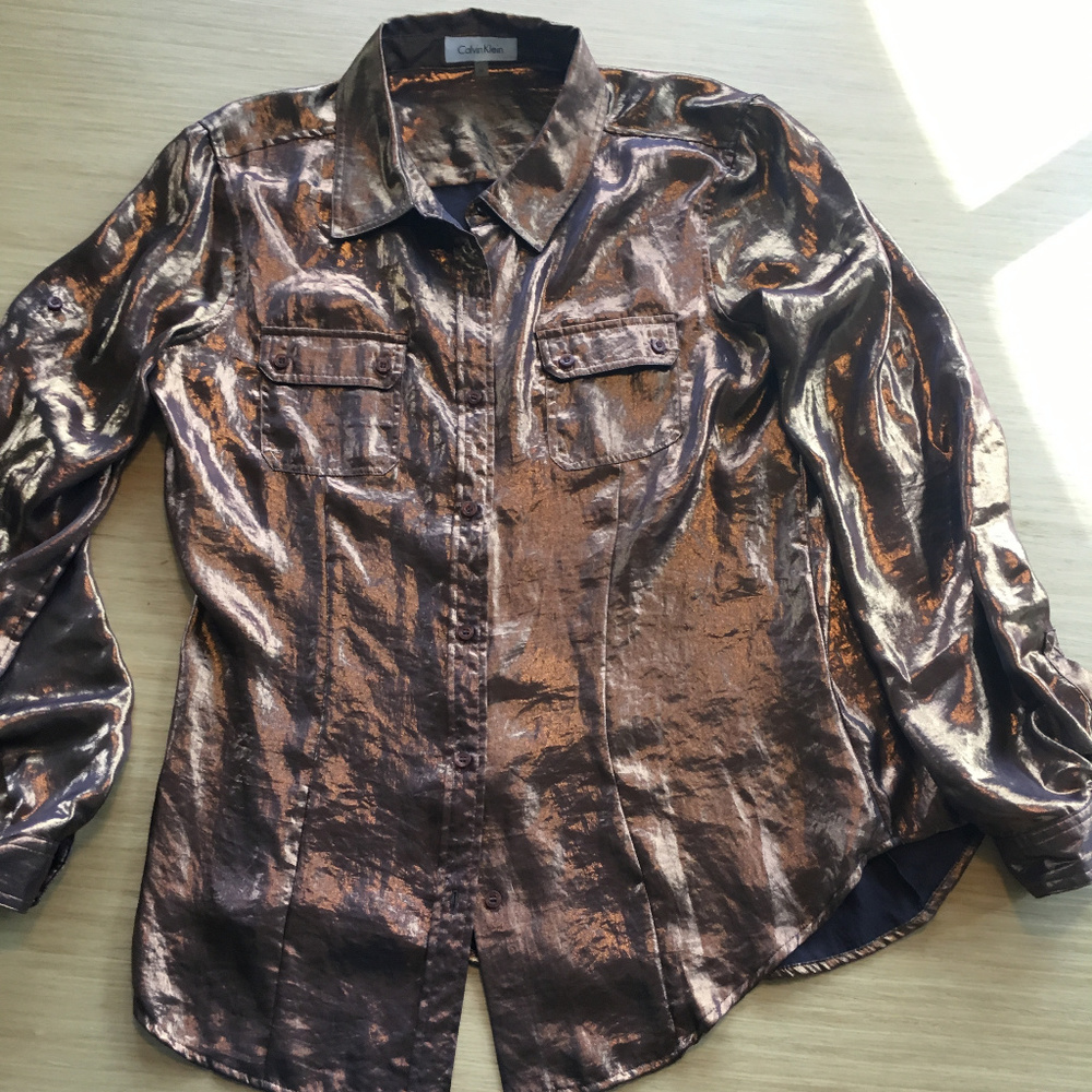 Calvin Klein Copper Blouse, Size M